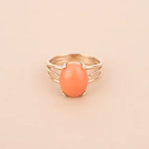 Bague Vintage Cabochon Corail