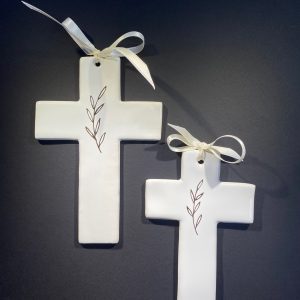 Duo Croix émaillées Rameaux OR