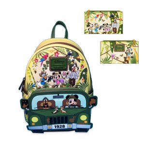 Disney Loungefly Sac à dos et portefeuille Mickey & Friends Jungle Expedition Exclu