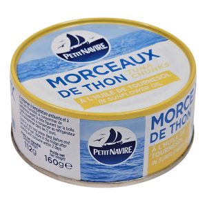 PETIT NAVIRE Morceaux de Thon à l’Huile de Tournesol 160 g