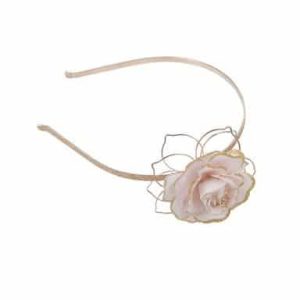 SERRE TETE DORÉ PAILLETÉ AVEC ROSE