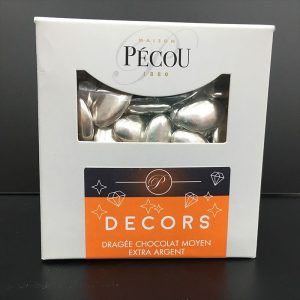Dragées au chocolat extra 70% Argent 1kg Pécou
