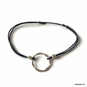 Bracelet cordon Argent 925 anneau femme tendance