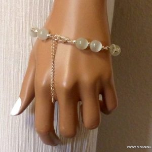 Bracelet perles blanches Argent 925 massif