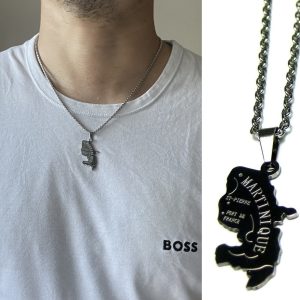 Collier Martinique Pendentif Acier inoxydable Argent