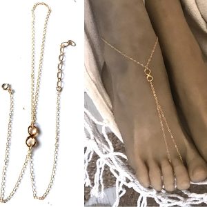 Chaine de pied Plaqué Or signe infini