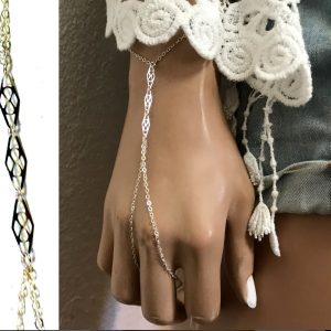 Bracelet bague argent femme – chaine de main