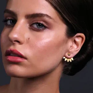 Boucles d&rsquo;oreilles puce boheme chic acier inoxydable doré