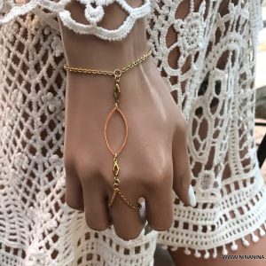 Bracelet et bague femme doré acier inoxydable or