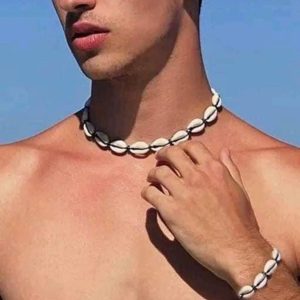 Collier cauris ras de cou personnalisé homme femme